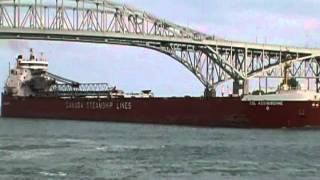 THE CSL ASSINIBOINE GOING DOWNBOUND  IN THE ST.CLAIR RIVER IN PORT HURON MICHIGAN 6-29-11