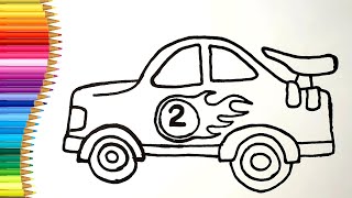 How to Draw racing car    step by step #drawing #art #coloring