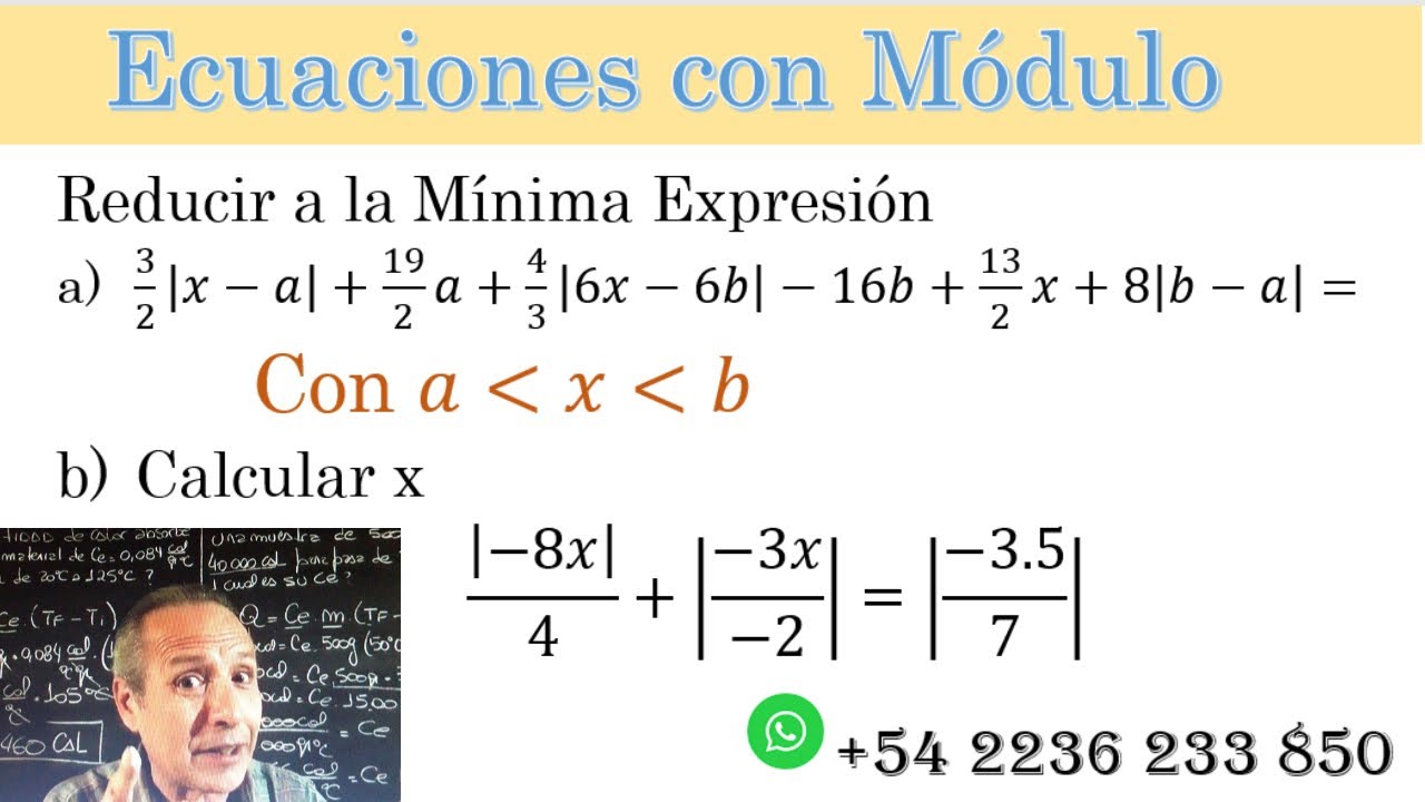 Propiedades del Módulo y Ecuaciones con Módulo - YouTube