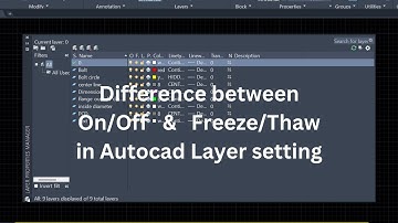 Difference between on/off  & freeze/thaw in Autocad Layer setting