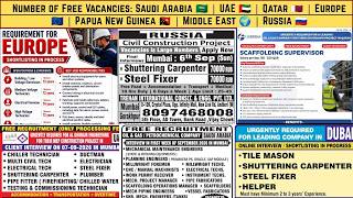 Number of Free Vacancies Saudi Arabia, UAE, Qatar, Europe, Papua New Guinea, Middle East, Russia screenshot 3