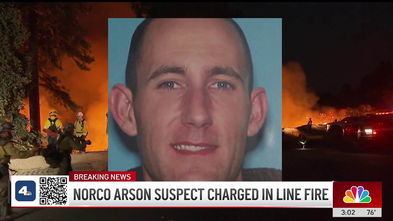 9 charges filed against arson suspect in Line Fire - YouTube