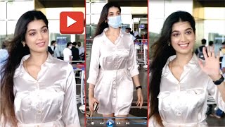 DIGANGANA SURYAVANSHI SPOTTED AT AIRPORT | DIGANGANA SURYAVANSHI New Look in Short Dress