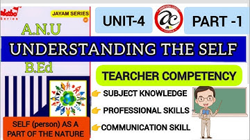 understanding the Self #3rdsem #unit4 #anu #acharyanagarjunauniversity #teacher #competencies