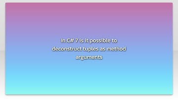In C# 7 is it possible to deconstruct tuples as method arguments