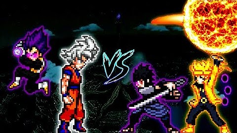 Vegeta DBS V2 OP (AF) & Son Goku DBS V7 OP (AF) VS Naruto V2 (AF) & Sasuke Rinnegan V3 OP in Mugen