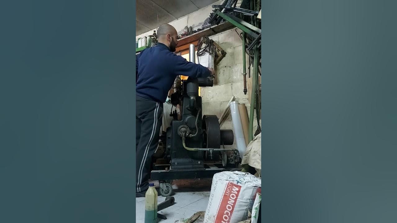 Old diesel engine cold starting Russell Newbery YouTube