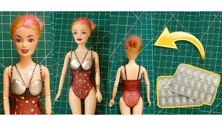 Part 1 - DIY Doll Dress From Medicine Packet 💊 Barbie👗 Doll Dress Up👗 Paper Dress Up👗 Do it Yourself