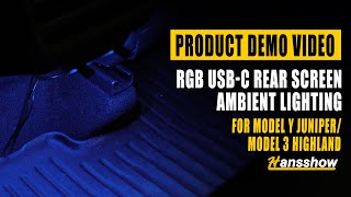Model Y Juniper/3 Highland RGB USB-C Rear Screen Ambient Lighting Backseat LED Upgrade Kit
