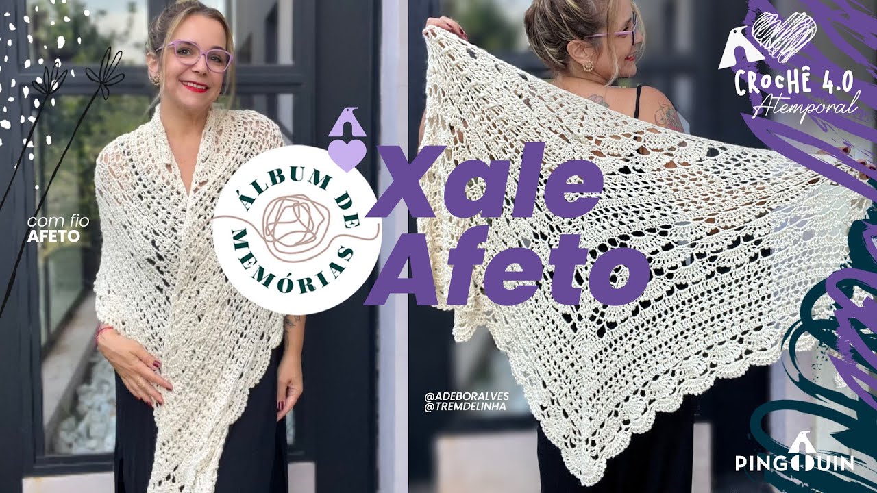 Xale Afeto com o fio Afeto - Projeto Crochê 4.0 Atemporal