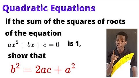 Quadratic equations if one root is twice the other.........#africastruggle.