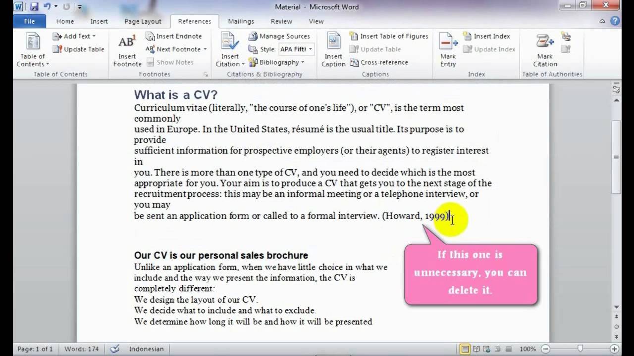 How To Make A Bibliography in Ms. Word 2010 YouTube