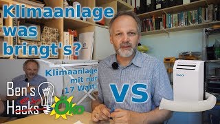 DIY-Klimaanlage mit Verdunstung - Was bringt das?
Was bringt eine improvisierte Klimaanlage mit Verdunstung?
In diesem Video werte ich die Erfahrungen mit meiner improvisierten, auf Verdunstung basierenden Klimaanlage aus. Ich zeige Euch die Messwerte und weihe Euch auch in die Grenzen der Technik ein.
Inhaltsverzeichnis
Teil 1: Eine klimafreundliche Klimaanlage (https://www.youtube.com/watch?v=UUwDoKik8O0)
- Der Aufbau (https://youtu.be/UUwDoKik8O0?t=21)
- Die Funktion (https://youtu.be/UUwDoKik8O0?t=41)
- Beispiel: Dampfgaren (https://youtu.be/UUwDoKik8O0?t=134)
- Hinweise zum Aufbau (https://youtu.be/UUwDoKik8O0?t=250)
Teil 2: DIY-Klimaanlage mit Verdunstung - Was bringt das? (dieses Video)
- Verdunstungsenergie von Wasser (0:17)
- Verglichen mit einer konvetionellen Klimaanlage (1:27)
- Energie der Sonneneinstralung (2:15)
- Der Messaufbau (3:07)
- Leistung des Ventilators (4:12)
- Messwerte von Temperatur und Luftfeuchte (4:39)
- Tatsächliche Kühlleistung (6:32)
- Praktische Grenzen (7:27)
- Hygiene (8:44)
- Fazit (9:43)
#Werbevideo
Da die Rechtsauffassung dahin geht, dass jede positive Erwägung einer Marke oder eines Produkts als Werbung aufgefasst werden kann, sehe ich mich gezwungen jedes Video, in dem auf eine Produkt oder eine Marke Bezug genommen wird als Werbevideo zu kennzeichnen.
Ungeachtet dessen werde ich von kein Firma in irgendeiner Weise gesponsert. Alles was ich sage ist meine persönliche Meinung, für die ich keine Allgemeingültigkeit beanspruche. DIY-Klimaanlage mit Verdunstung - Was bringt das?