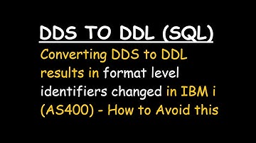 Converting DDS to DDL results in format level identifier changed in IBM i (AS400) and How to avoid