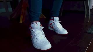 Air Jordan 1 Mid SE Dune Red on Feet & Outfit Recommendations