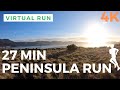 Virtual Running Videos | 27 Minute Peninsula Virtual Run For Treadmill 4K | Virtual Exercise Videos