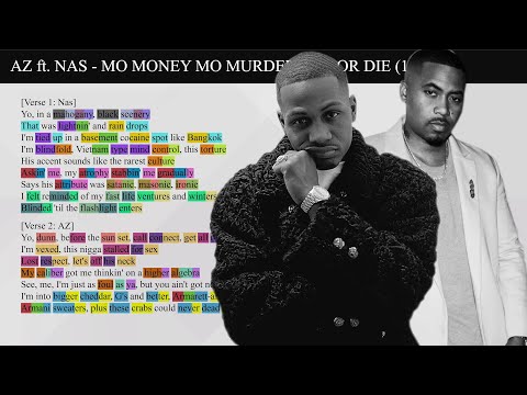 AZ ft. Nas - Mo Money Mo Murder (Rhyme Scheme) Highlighted