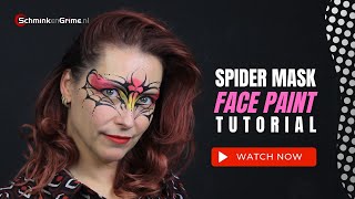 Full Halloween Spider Mask Face Paint Tutorial | SchminkenGrime News