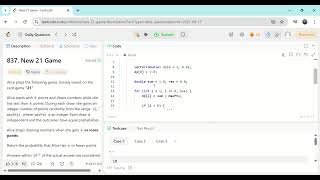 837.New 21 Game  ||  LeetCode   ||  C++