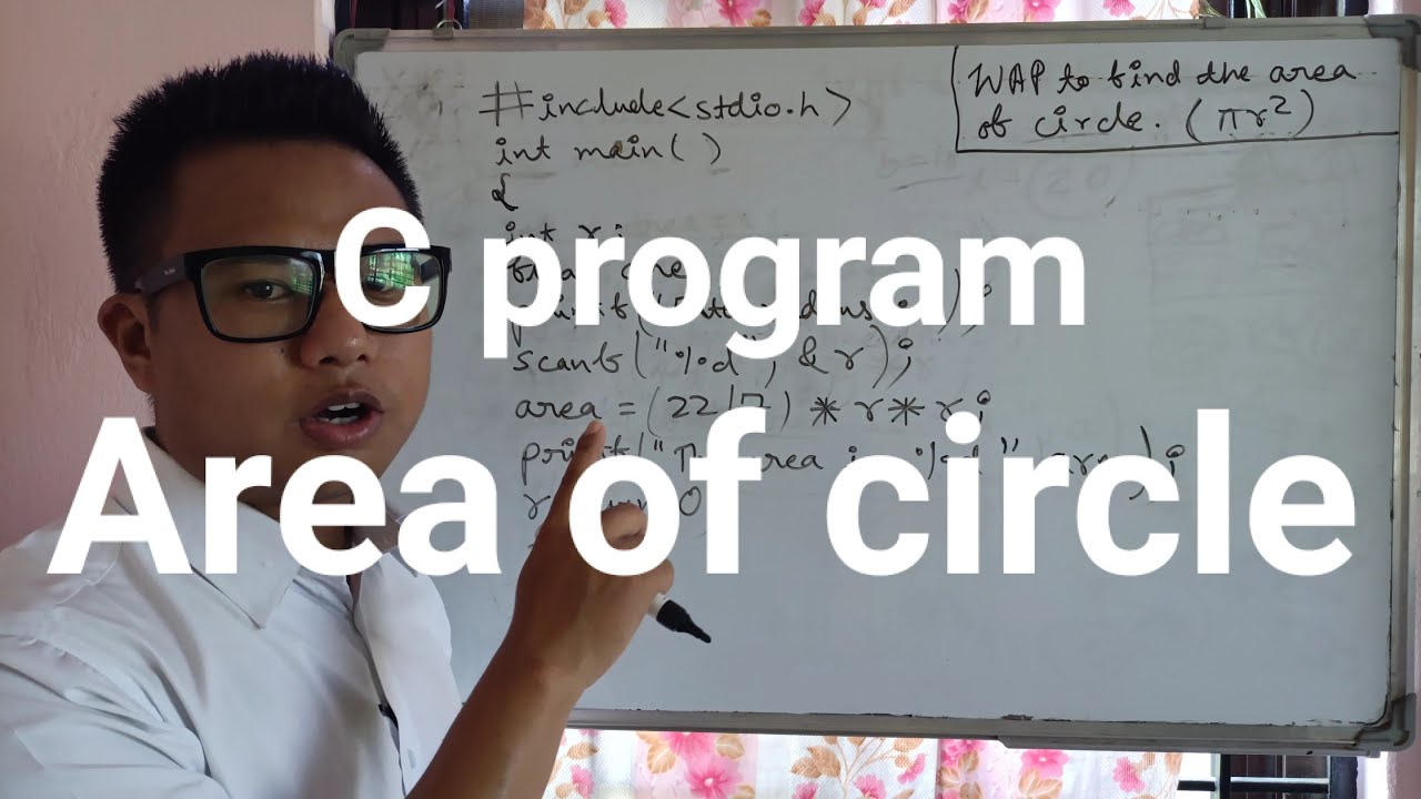 C program to find the area of circle. - YouTube