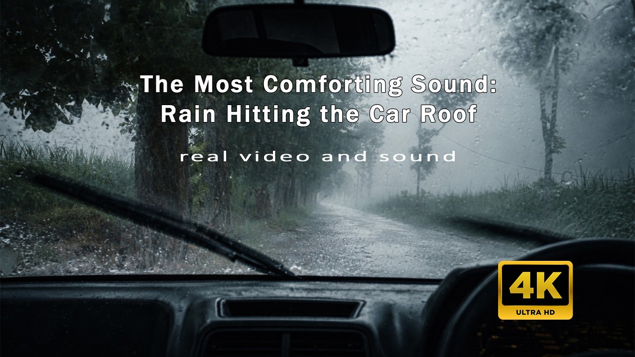 Heavy Rain on Car Windshield ASMR | Real Audio & Video 🌧️ - YouTube