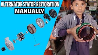 How to Restore old ALTERNATOR STATOR COIL manually at local shop | GENERATOR COIL restoration