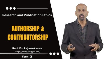 Differences between Authorship & Contributorship #profdrrajasekaran