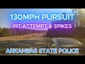 130 MPH Pursuit Ends In PIT Attempt | Arkansas State Police