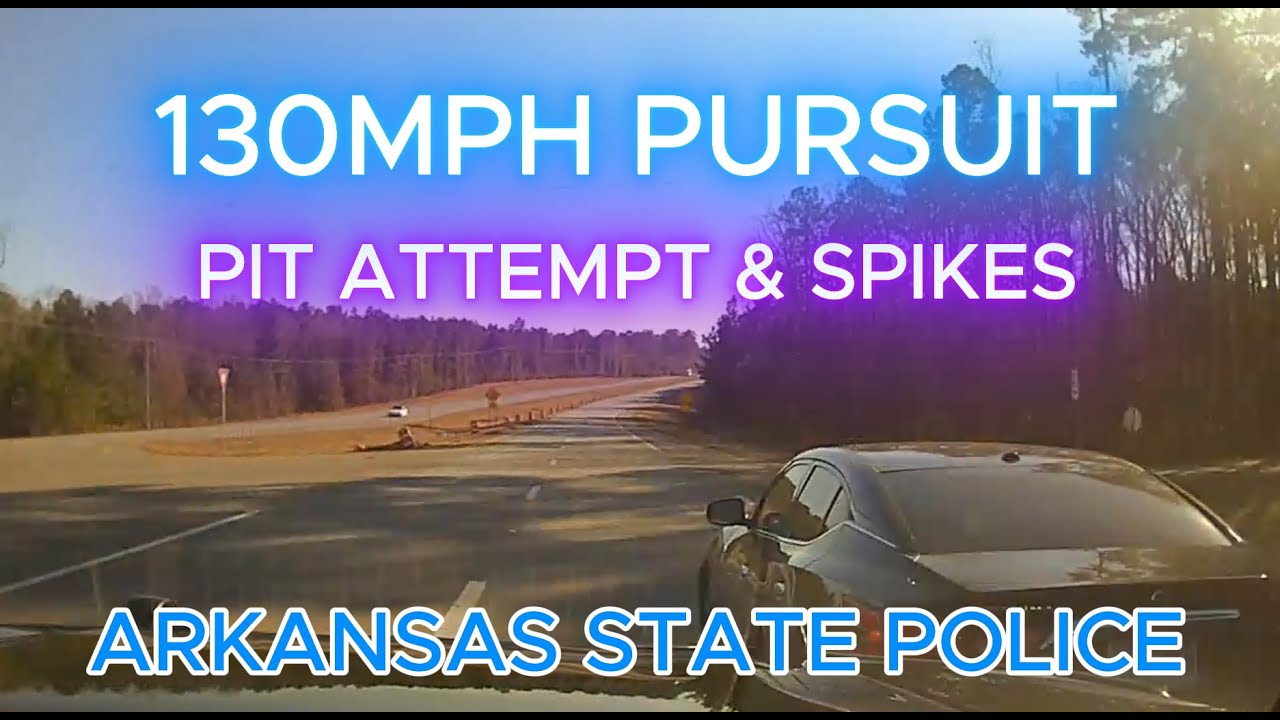130 MPH Pursuit Ends In PIT Attempt | Arkansas State Police - YouTube