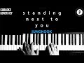 Jungkook - Standing Next to You Karaoke LOWER KEY Slowed Acoustic Piano Instrumental Cover