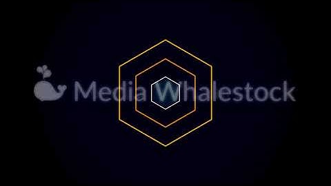 Yellow and white hexagons abstract motion background, seamless loop. Animation. Hexagon frames widen