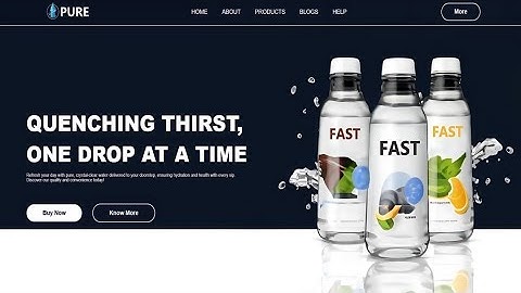 Create Water Bottle Company Website Using HTML & CSS | Fast Code