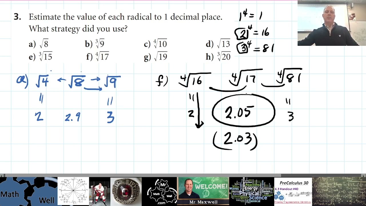 Radical Center Math Estimating Radicals Measures Of Center Radical Free PDF