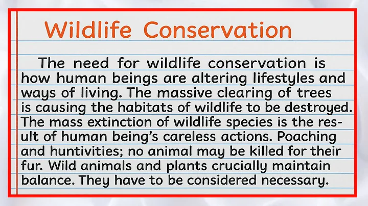 Essay on Wildlife Conservation | Importance, Challenges & Solutions |#handwriting thumbnail