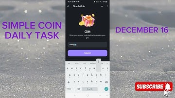 SIMPLE COIN GIFT CODE | DECEMBER 16 | SIMPLE COIN PROMO CODE