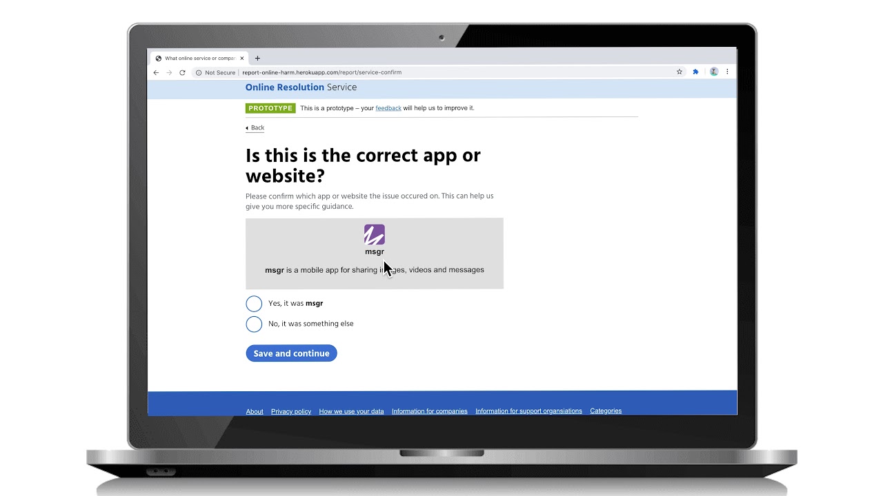 The Online Resolution Service - A prototype by Doteveryone & Resolver