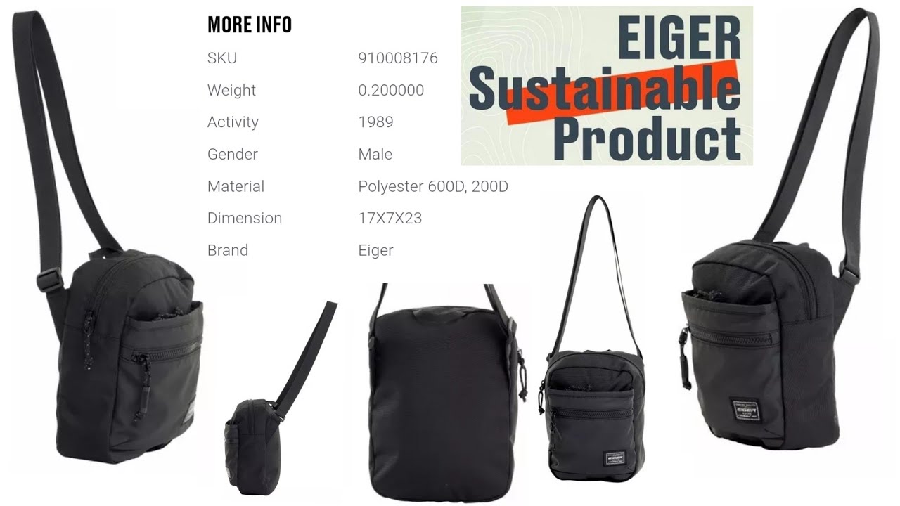 🟢 NEW EIGER CITY ROLLING TP V 3L RD BLACK | 910008176 | SUSTAINABLE ...