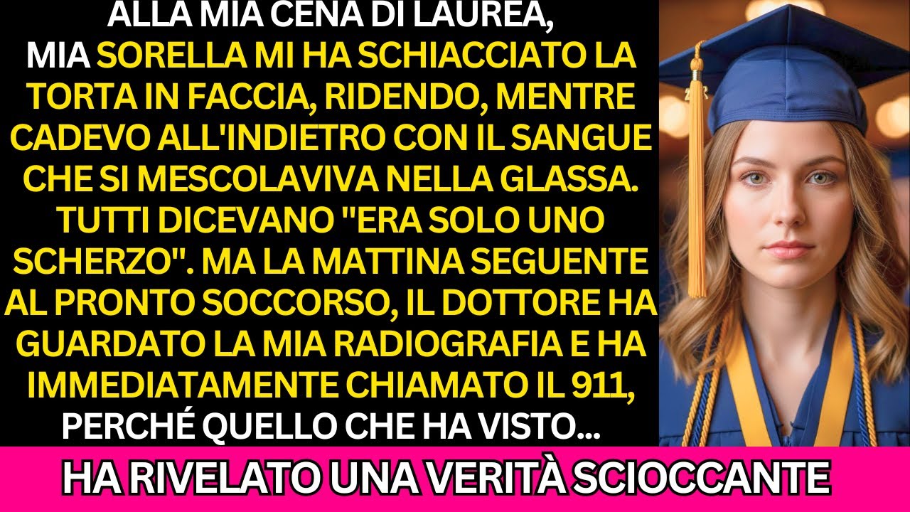 Mia sorella mi ha sbattuto la torta in faccia durante la cena di laurea, ma il medico del pronto