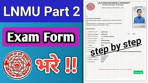 Lnmu part 2 exam form apply online 2021 || session (2019-22)