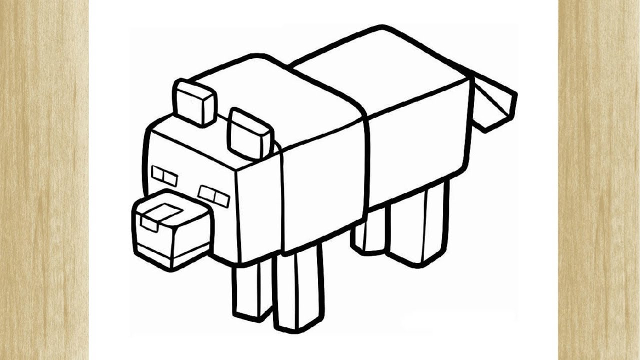 1 Desenhos para colorir de cachorro minecraft