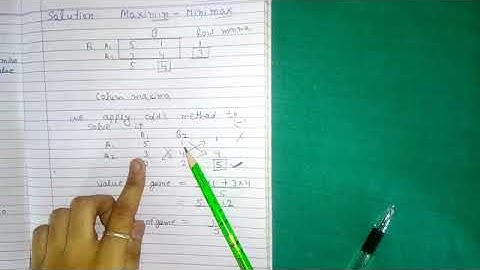 ODDS METHOD IN GAME THEORY [in Hindi ] Game theory in operation research