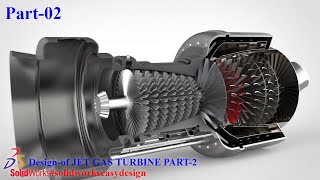 Solidworks Tutorial # 165 How to Design a JET GAS TURBINE Assembly (Part2) in SW Easy Design
