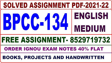 bpcc-134 solved assignment 2021-22 / bpcc 134 solved assignment  / bpcc 134 assignment in english