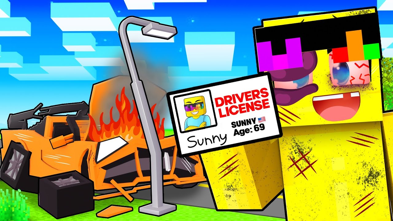 SUNNY Goes To DRIVING SCHOOL in Minecraft!