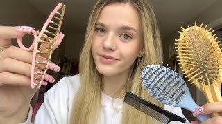 ASMR 1h Big Sis Hair Play 🍓(scalp massage, hair brushing/clipping, braiding, etc)