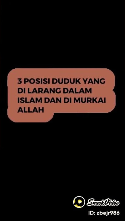 3 posisi duduk yang dilarang dalam Islam dan di murkai Allah