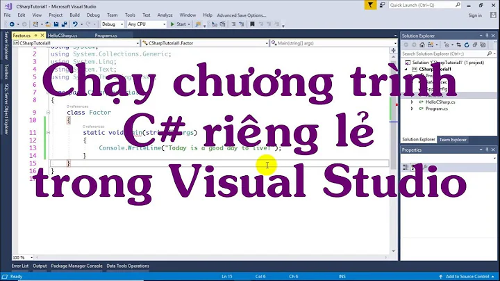 Cách chạy file C# đơn lẻ trong Visual Studio