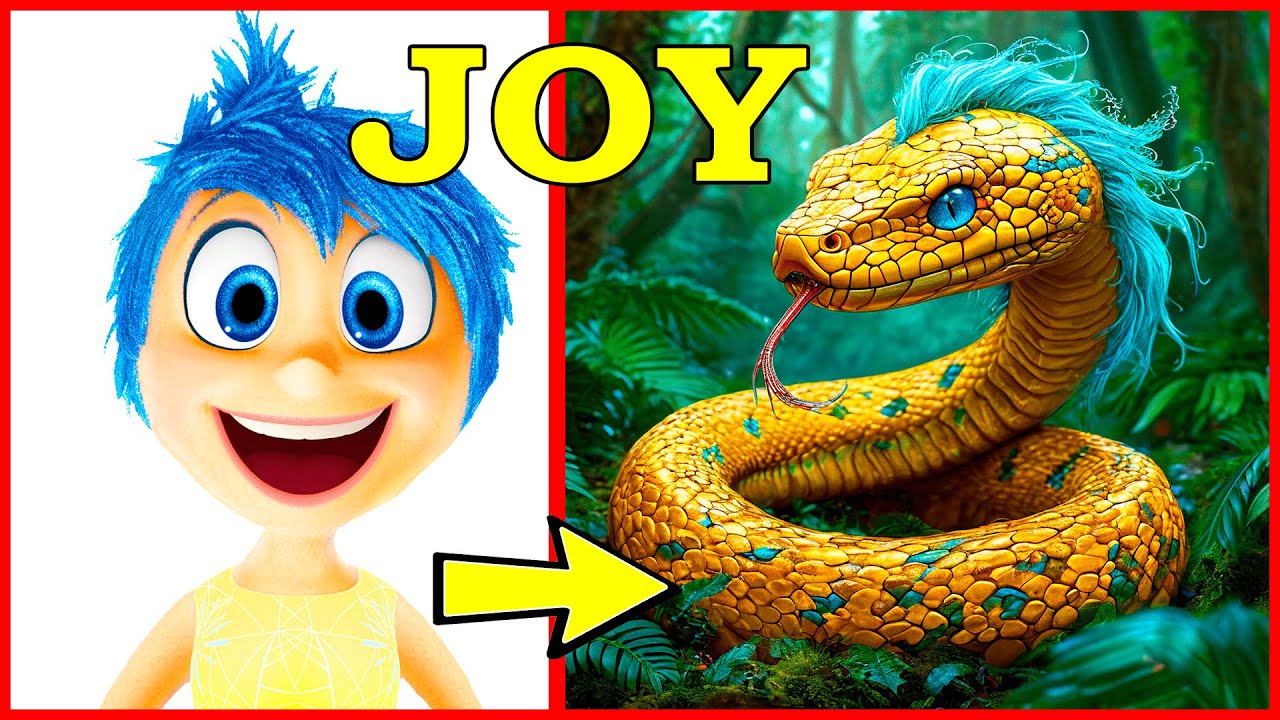 INSIDE OUT 2 Characters AS Snakes : Transformations of ALL Characters ...