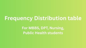 Frequency distribution table