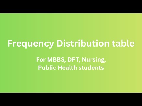 Frequency distribution table
